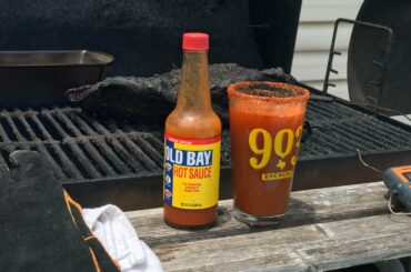 Cooking brisket and made a michelada to help get me through the stall