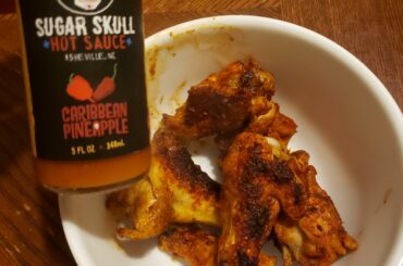 Was given some free sauces by Sugar Skull (Asheville, NC) so needless to say I made some spicy Caribbean pineapple wings