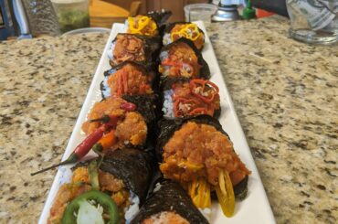 Did the spicy tuna roll challenge at the Red Koi...