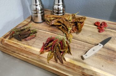 Homegrown dried chilies