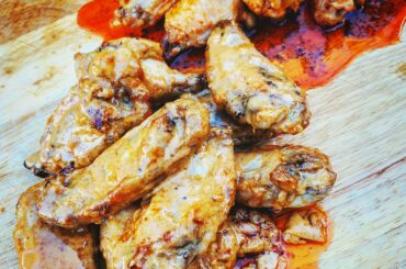 air fried wings with homemade buffalo and cajun white bbq sauces