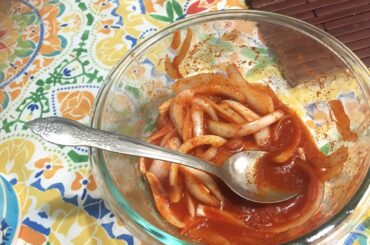 I have recently perfected my take on spicy chili onions, this goes well with everything and I love it!