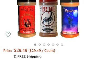 Ghost pepper 🌶 Trinidad Scorpion 🦂 and Carolina reaper 🌶 🔥 spices gift set im gonna order and try. Can't wait to feel the heat lol 😁
