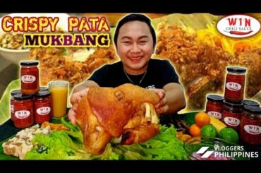 Crispy Pata MUKBANG | Win Chili Sauce Review