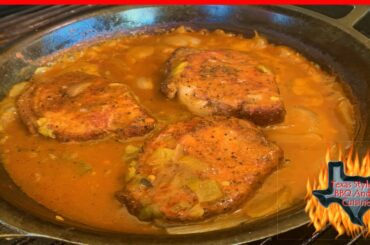 New Mexico Chile Smothered Pork Chops | Chef Johnny Cooking Pork Chops