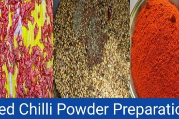 homemade red chilli powder recipe || kashmir chilli powder recipe || red chilli powder preparation