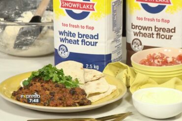 Recipe: Homemade Tortillas with Black Bean Chili Stew (SNOWFLAKE)