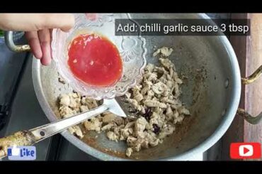 Macaroni dry chicken chili#pasta recipe#pasta with chicken chilli recipe|cooking with Asma