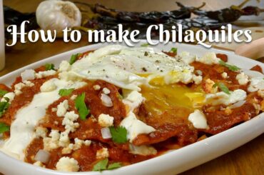 HOW TO MAKE CHILAQUILES USING NEW MEXICO CHILE PODS: Red Chilaquiles Recipe with a Fried Egg on Top