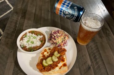From scratch: Nashville hot chicken, spicy red beans and rice and sweet and spicy jalapeño coleslaw.