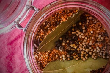 Dried chilis and toasted spices about to become chili oil!