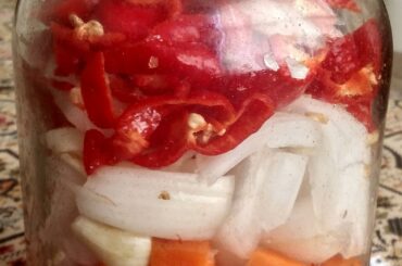 My first ferment. No brine yet.