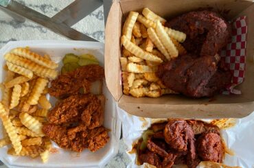 400 Degrees in Nashville. Mild tenders, medium shrimp, and a hot breast quarter. Pray for us.