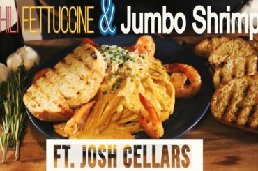 How to Make Chili Sauce Fettuccine  Pasta Ft Jumbo Shrimp and Grilled Crostini Homemade Recipe 2020