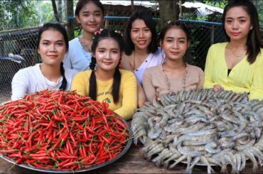 Amazing cooking shrimp crispy with chili recipe in my homeland