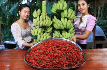 How to cook banana crispy with chili and chicken recipe