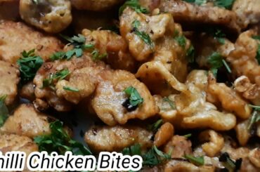Chicken bites///chili flakas//how to make easy&quick
