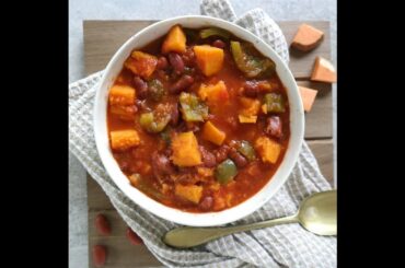 Vegan Sweet Potato Chili (whole food plant based recipe)
