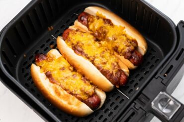 Air Fryer Chili Cheese Dogs - 15 minutes to Deliciousness