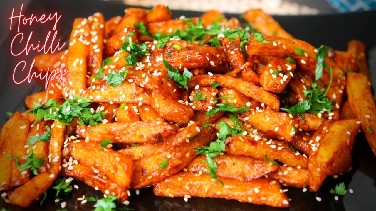HOW TO MAKE HONEY CHILLI CHIPS Crispy Honey Chili Chips Recipe Easy
