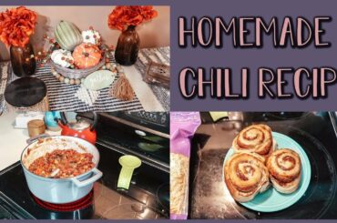 HOMEMADE CHILI RECIPE | Fall Cook and Decorate with Me | Larissa Clark