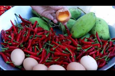 Yummy Fry Spicy Mango Mix With Chili Recipe - How to Cooking Mango With Chili