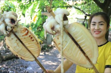 Yummy Grilled Big Squids Recipe / Grilled Squids With Chili Sauce / Prepare By Countryside Life TV