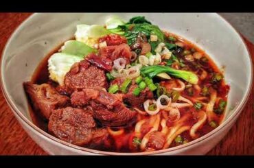 Sichuan Beef Noodle Soup with Hand Pulled Noodles