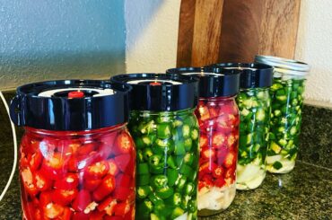 Yearly hot sauce batch.