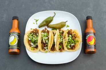 Tacos + Banana Chili Hot Sauce