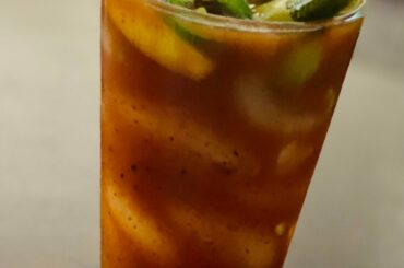 Spicy Bloody Mary with Cucumber-Lime Vodka and Accoutrements [OC]