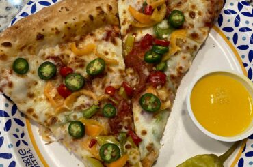 Papa J’s doesn’t offer hot enough peppers so I improvised