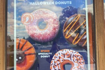 Dunkin Ghost Pepper Donut?? I think they may have put this poster up a bit early cause the guy had no idea what it was in the store. 🥱😳