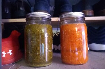 Fermenting pepper mash in my shoe closet.