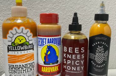 Four different habanero sauces