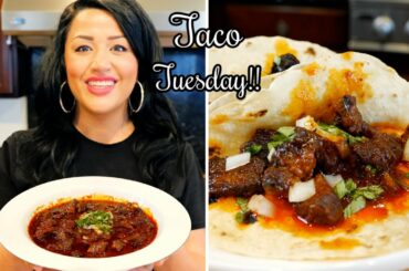 Carne con Chile Colorado Tacos | Chili con Carne Recipe