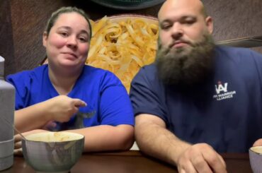 Eating homemade chili