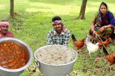 country chili chicken with fried rice cooking for tribe villagers || bengali chili chicken recipe