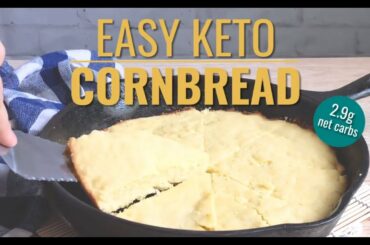 Keto Cornbread - perfect with a bowl of chili! 2.9g net carbs per serving