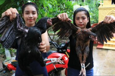 Cooking chicken roasted with banana flower with chili sauce recipe