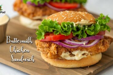 Homemade McDonald's Buttermilk Chicken Sandwich | Crispy Chicken sandwich recipe | Chili in a pod