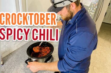 CROCKTOBER SPICY CHILI | HUSBAND'S SPICY CHILI | GAME DAY FALL CHILI