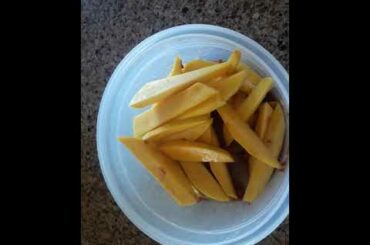 Mukbang yellow mango with alamang hot chili and fish sauce