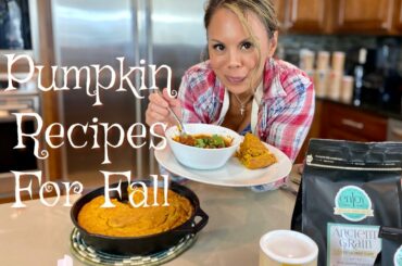 Plant Based Pumpkin Recipes - Chili & Ancient Grain Cornbread