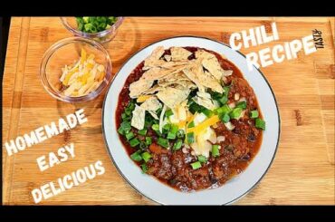 Homemade Chili Recipe | How To Make The Best Homemade Chili | Easy Crockpot Chili Recipe