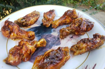 After four months in the field, I get to cook wings again! Homemade spicy peach barbecue wings with cajun
