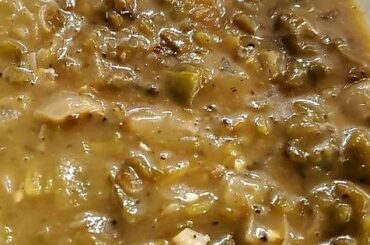 I made my childhood favorite food: Green Chili Sauce made with fresh roasted green chilies straight from a local farm