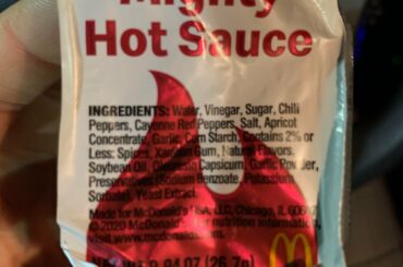 Mc Donald’s spicy nuggets with their sauce exceeded (low) expectations. Starts slightly sweet (yuk) but builds into a surprising kick and decent taste.