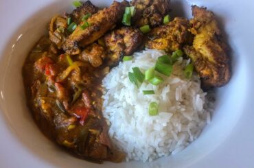 I made fiery masala wings, hot vegetable curry and coconut basmati