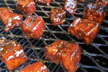 Gochuchang pork belly burnt ends! Trinidad scorpion glaze!